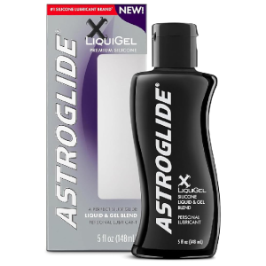 Astroglide Silicone Lubricant 5oz – Hybrid X LiquiGel for Vaginal & Anal Use, Waterproof, Silky Smooth