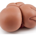 Realistic brown male masturbator with virgin vagina and anal openings designed for men, made of soft TPE material for lifelike sensations.