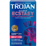 Erotic Niche Trojan Double Ecstasy Lubricated Condoms 10 Count