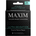 Maxim Ultra Sensation Premium Lubricated Condoms 3 Pack Vegan-Friendly