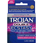 Trojan Double Ecstasy Male Condoms 6 Pack with extra lubricated design for enhanced comfort
